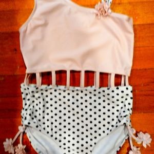 GIRL'S DESIGNER KATE MACK ONE-PIECE BATHING SUIT, size 12, $12
